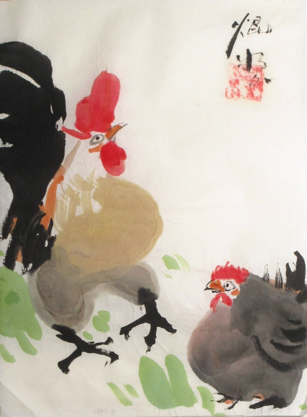 Rooster and Hen by Kwan Y. Jung