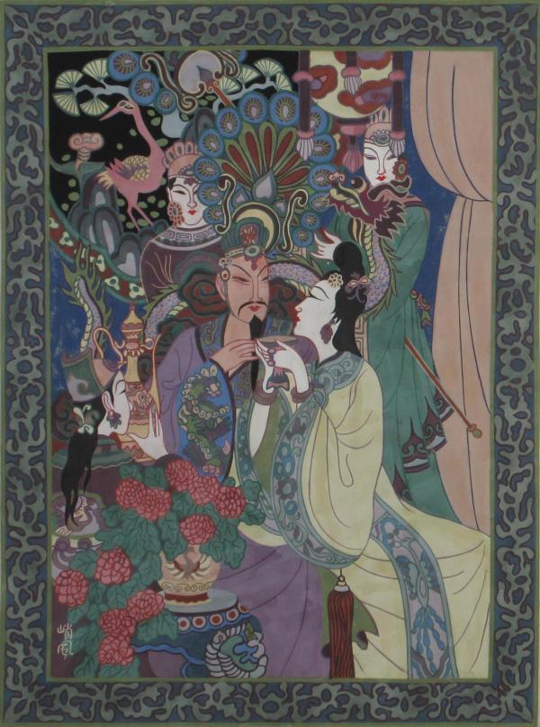 Decorative Tu-Aunqua Book Panel 3 by Chiu Fung Poon