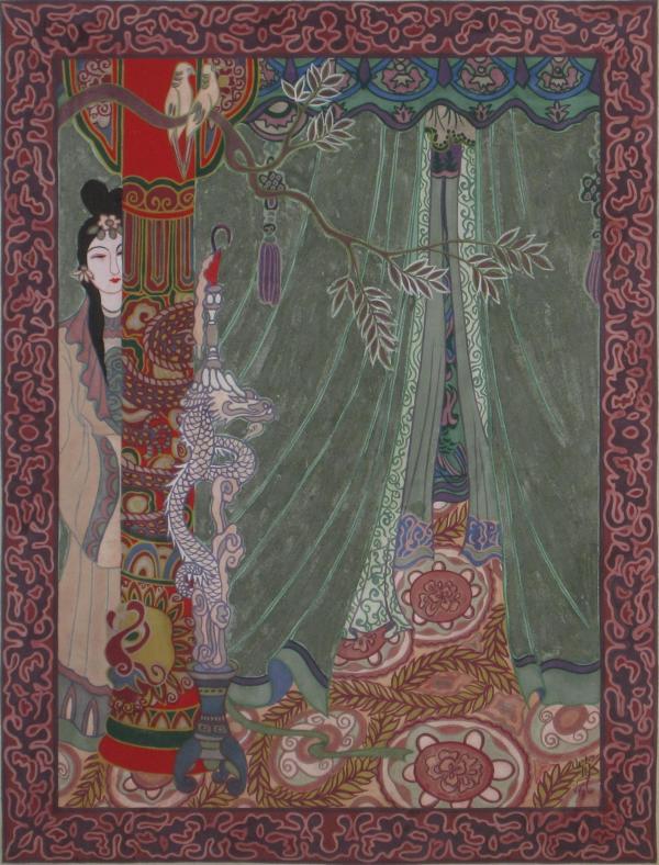 Decorative Tu-Aunqua Book Panel 4 by Chiu Fung Poon