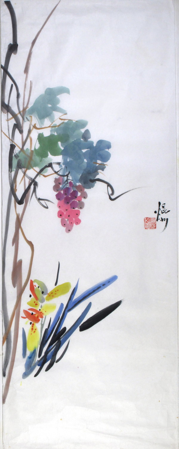 Grapes and Orchids by Kwan Y. Jung