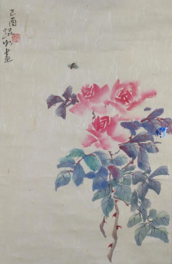 Bee and Roses by Kwan Y. Jung