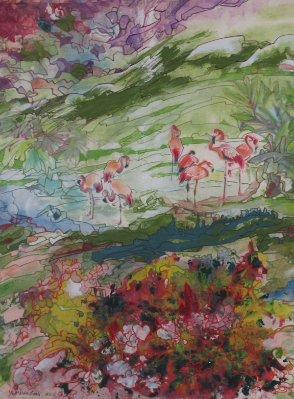 Flamingos by Yee Wah Jung