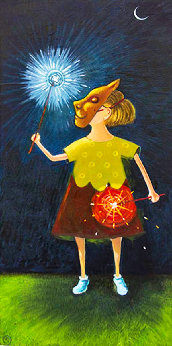 Sparklers (Cat Mask) by Sarah Stone