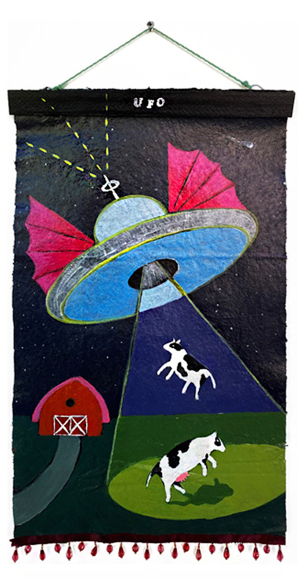 UFO & cows by Sarah Stone