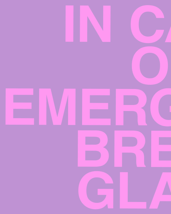 IN CASE OF EMERGENCY, BREAK GLASS by Chris Horner