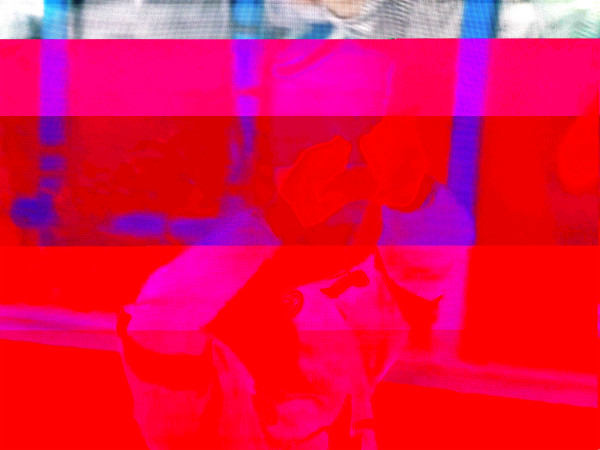 Untitled Television Still #1 (Lightning) [glitched, red] by Chris Horner