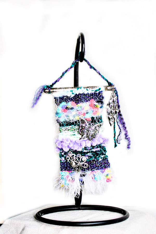 Butterfly Joyful Renewal Mini Fiber Art Tapestry
