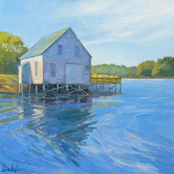 Reflections at High Tide, Cozy Harbor by Lisa Kyle