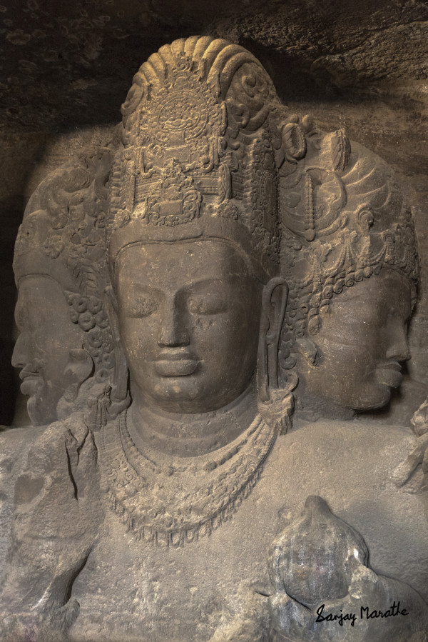 Sadashiva Sculpture, Elephanta Caves, Mumbai (2016) by Sanjay Marathe