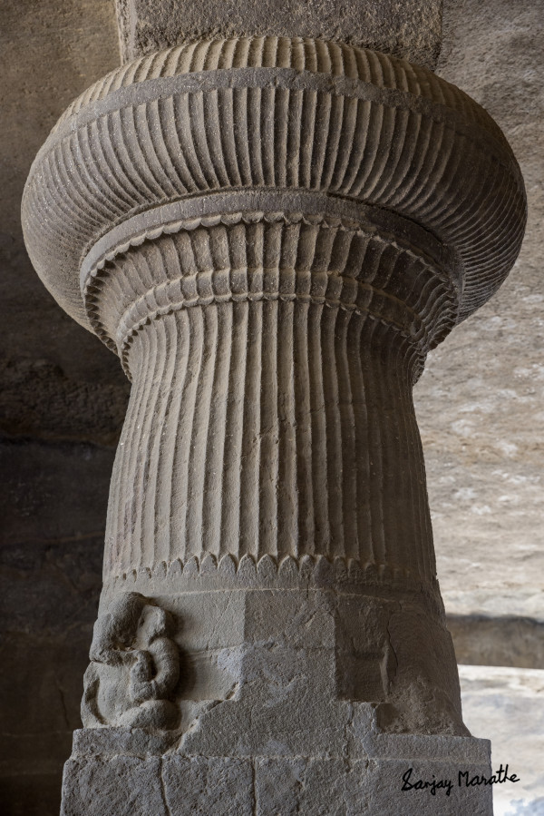 Pillar With Ganesh,  Elephanta Caves, Mumbai (2016) by Sanjay Marathe