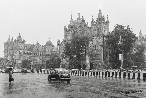 Rain At Victoria Terminus, Mumbai (2019) by Sanjay Marathe