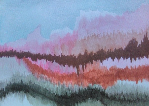 Abstract Mountainscape Watercolor by Marc Galvan