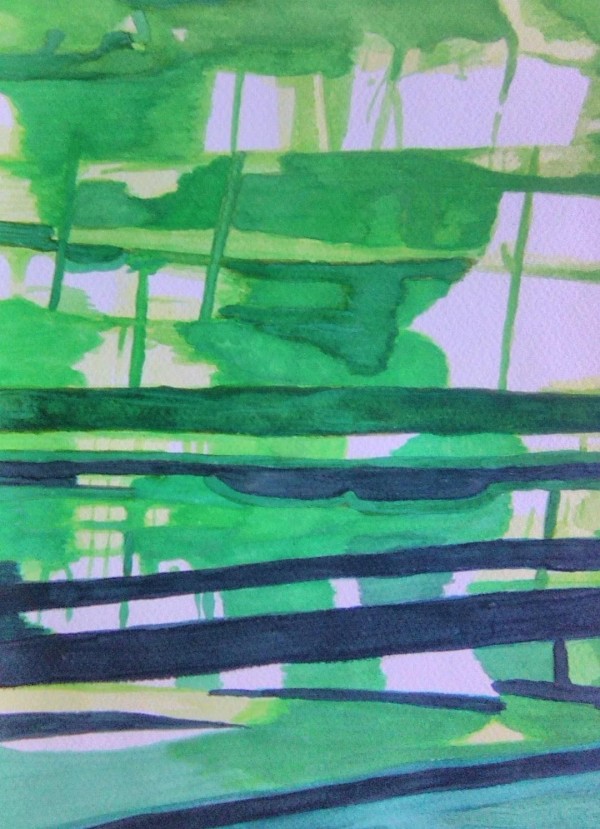 Green Abstract Watercolor by Marc Galvan