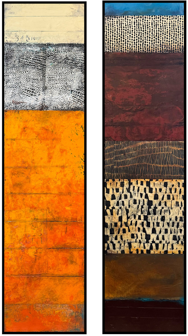 Orange Totem and African Totem by Graceann Warn