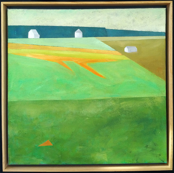 Three White Buildings and Triangle, Image 1.