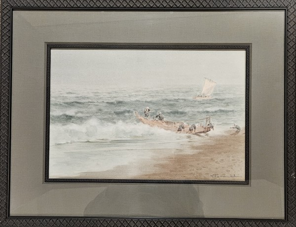 Fishing Boat on the Beach by Tamaichi