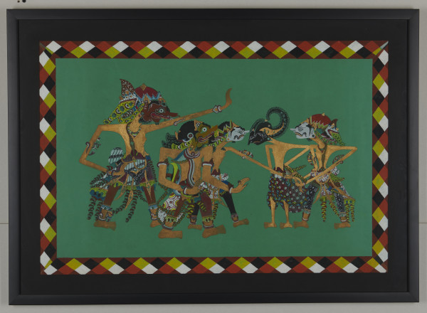 Javanese Wayang Puppet Figures [on green background] by Unknown