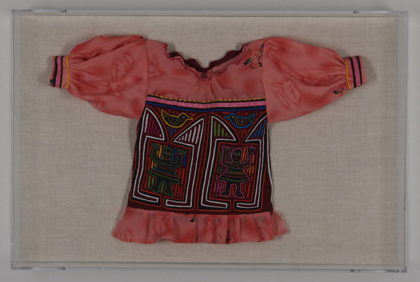 Mola with Two Figures on Girl's Blouse by Kuna People, San Blas Islands, Panama