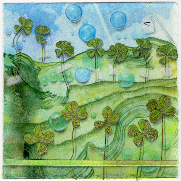 Blue Planet Closeup, 4 Leaf Clover Garden by Kathleen O'Brien, Image 1.