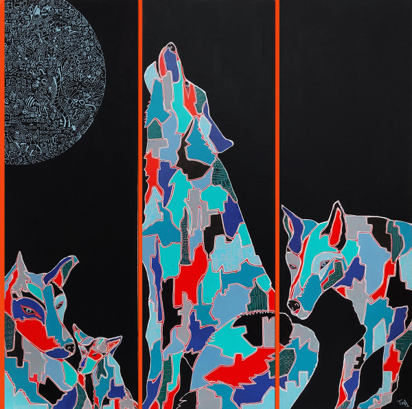Flirting with Extinction (triptych) by Tina Alberni