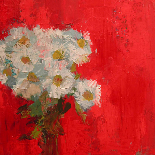 White Bouquet on Red