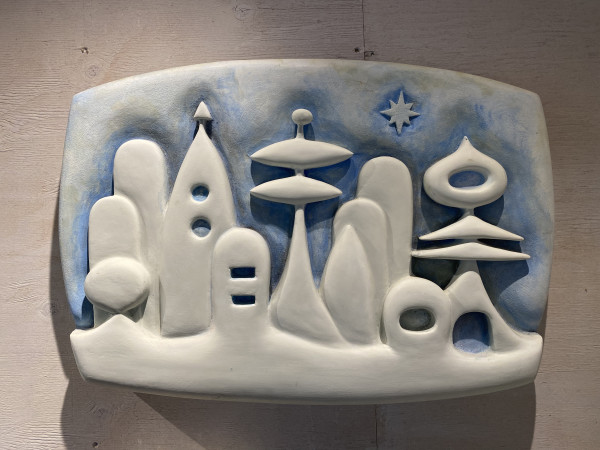 Spaceage Cityscape in Blue