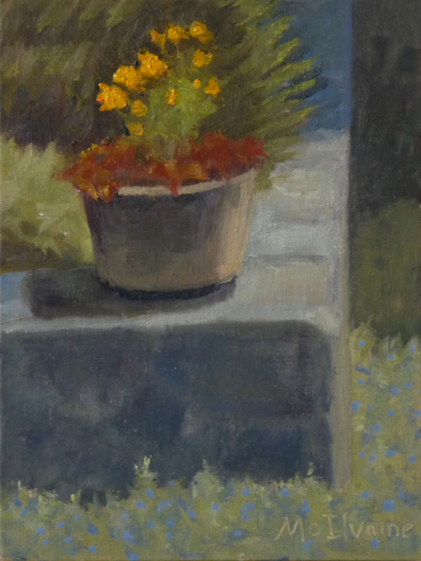A Pot of Marigolds by Joanne McIlvaine