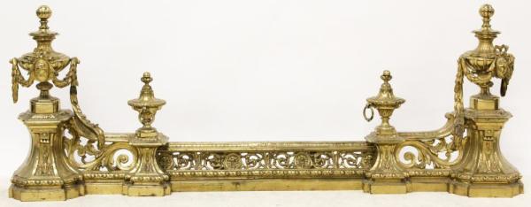 Late 19th/ Early 19th c French Gilt Brass Andirons