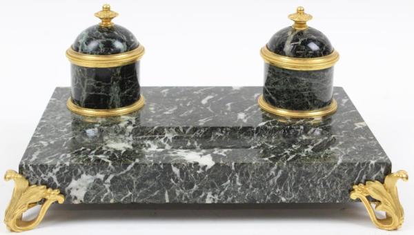 Gilt Brass and Marble Writing Stand