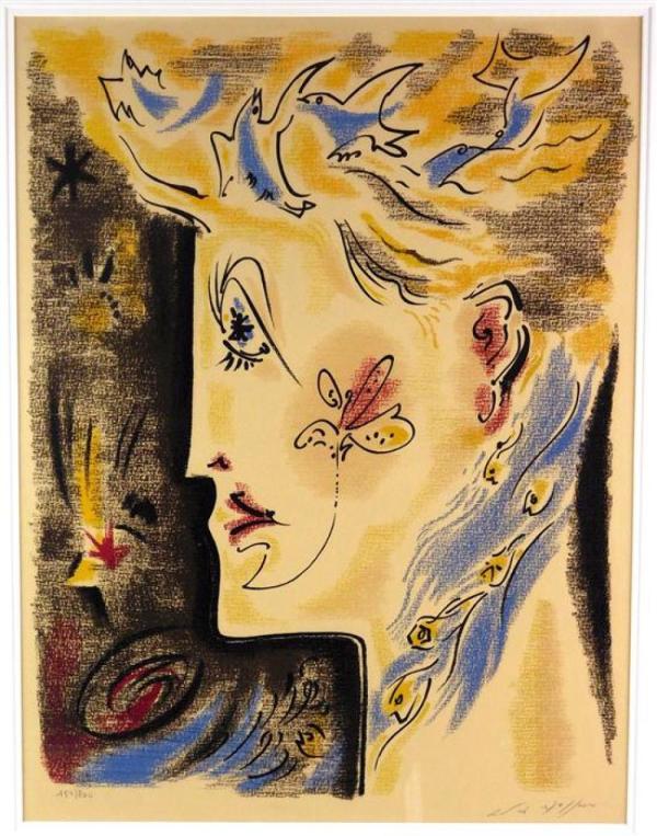 André Masson (France, 1896-1987), "Visage Surréaliste", Lithograph, 1970