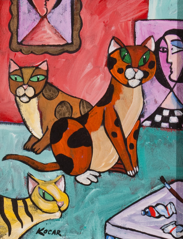 Three Studio Cats by George Kocar