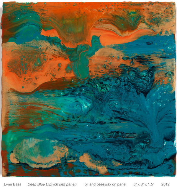 Deep Blue Diptych (left panel) by Lynn Basa