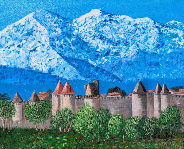 City of Carcassonne on a clear day / Cité de Carcassonne par temps clair by Olena Kvit