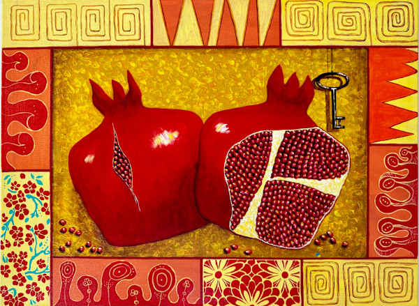 Pomegranates on Yellow #19 by Olena Kvit