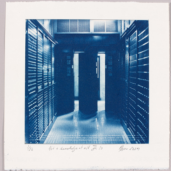 Not a knowledge at all VI.10 – generated cyanotype photograph 1/6 by Hlynur Helgason