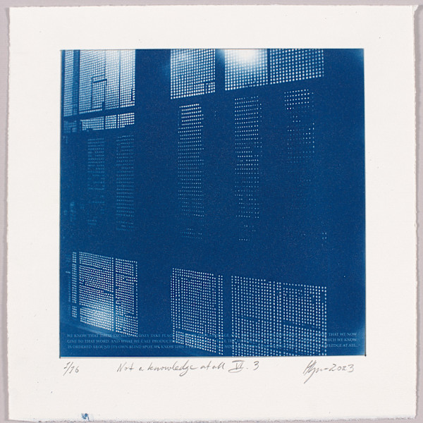 Not a knowledge at all VI.3 – generated cyanotype photograph 1/6 by Hlynur Helgason