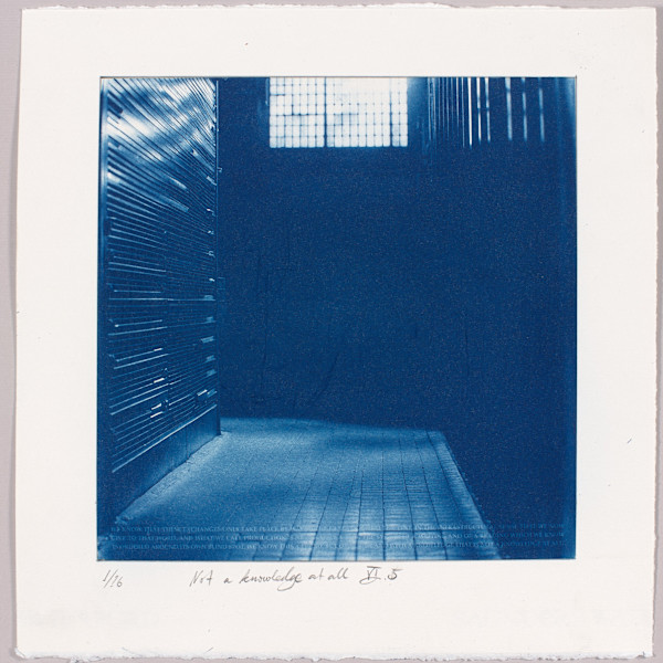 Not a knowledge at all VI.5 – generated cyanotype photograph 1/6 by Hlynur Helgason