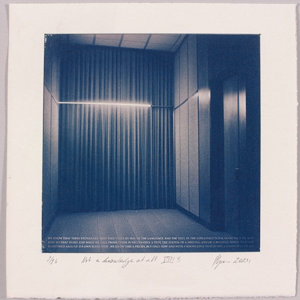 Not a knowledge at all VIII.3 – generated cyanotype photograph 1/6 by Hlynur Helgason