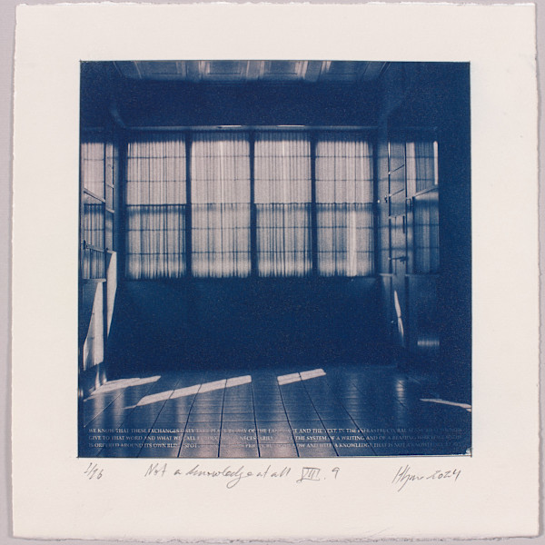 Not a knowledge at all VIII.9 – generated cyanotype photograph 1/6 by Hlynur Helgason
