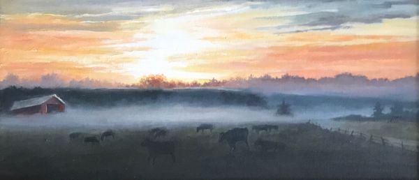 Misty Morning with Cows I
