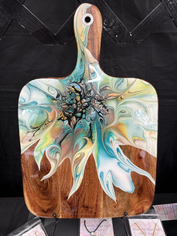 Kraken Medium Charcuterie Board by Pourin’ My Heart Out - Fluid Art by Angela Lloyd