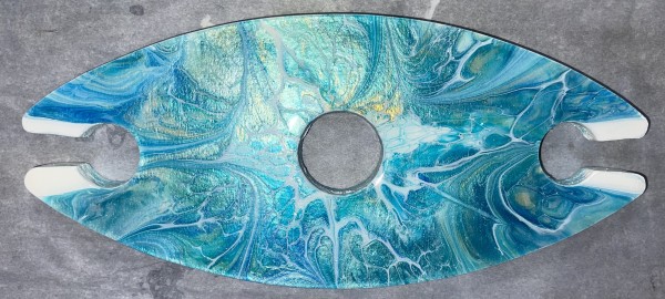 Ocean Side Small Wine Caddy by Pourin’ My Heart Out - Fluid Art by Angela Lloyd