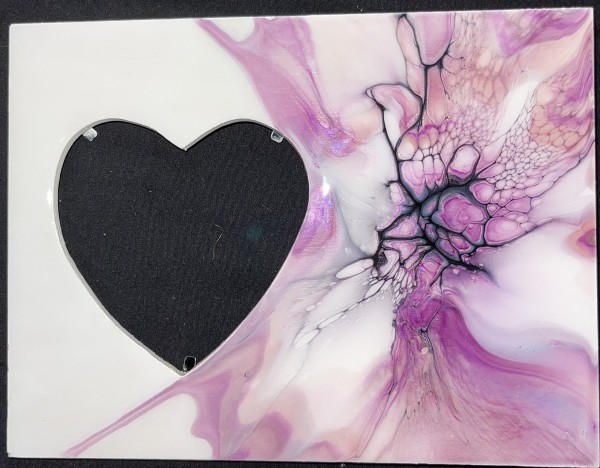 Chrysanthemum Picture Frame by Pourin’ My Heart Out - Fluid Art by Angela Lloyd