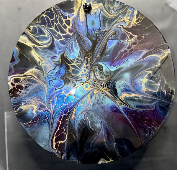 Celestial Beauty 11” Round Jewelry Box by Pourin’ My Heart Out - Fluid Art by Angela Lloyd