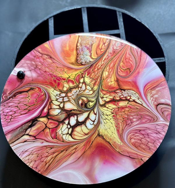 Raina 11” Round Jewelry Box by Pourin’ My Heart Out - Fluid Art by Angela Lloyd