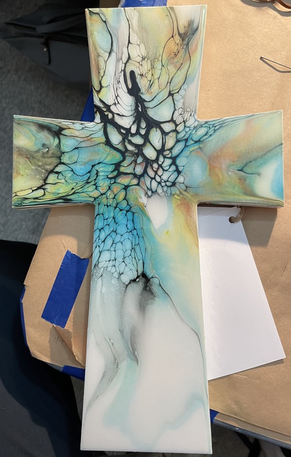 Meet Me At the Cross by Pourin’ My Heart Out - Fluid Art by Angela Lloyd