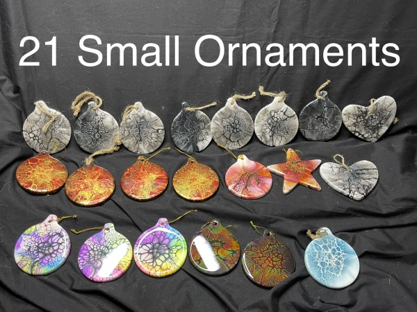 Small Round Ornaments by Pourin’ My Heart Out - Fluid Art by Angela Lloyd