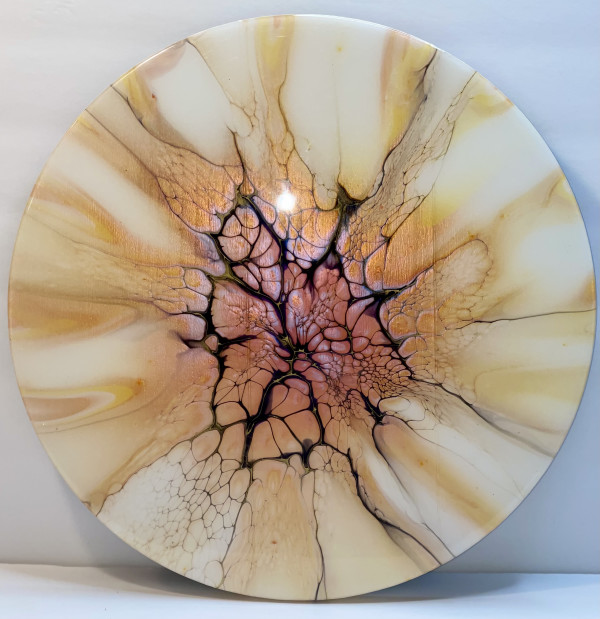 Supernova Autumn 15" Lazy Susan by Pourin’ My Heart Out - Fluid Art by Angela Lloyd