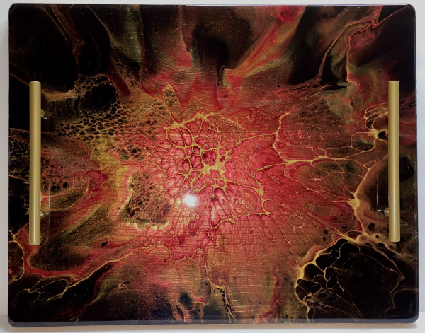 Stranger Things Rectangular Platter by Pourin’ My Heart Out - Fluid Art by Angela Lloyd