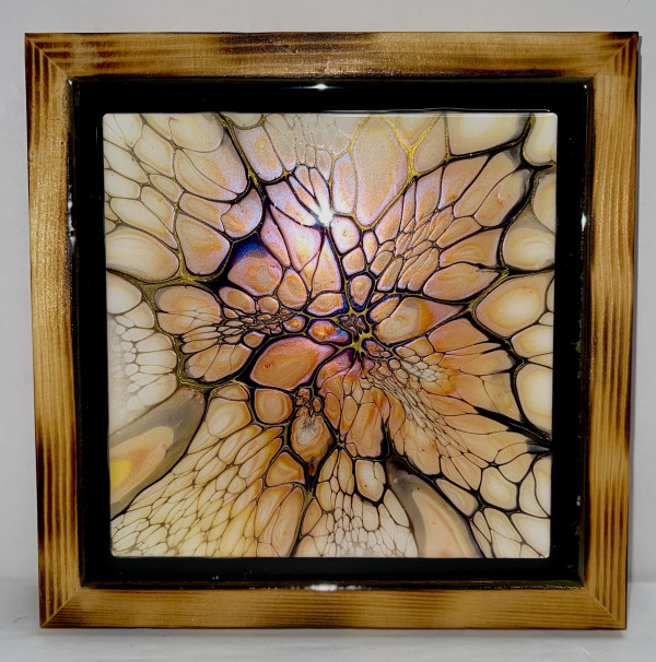 Supernova Framed Tile by Pourin’ My Heart Out - Fluid Art by Angela Lloyd